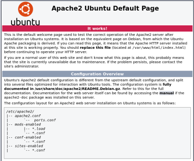 Ubuntu Server default Apache page